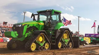 John Deere 8RX 410 Four-Track Tractor pulling in Mound City, MO