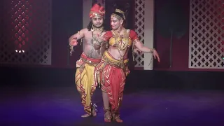 Ardhanariswar dance (male-female figure of the Hindu god Shiva  with Parvati)