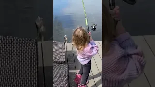 Start em’ Young! #fishingfamily #fishing #daughter #proud