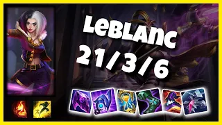 LeBlanc vs Malzahar 11.1 Mid Lane Challenger Gameplay S11 (21/3/6) - BR