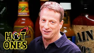 Tony Hawk Embraces the Pain While Eating Spicy Wings | Hot Ones