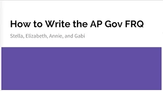 How to Write the AP Government FRQ