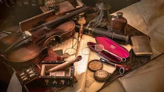 Victorian Detective's Room Ambience - fireplace, old clock, writing, footsteps, church bells