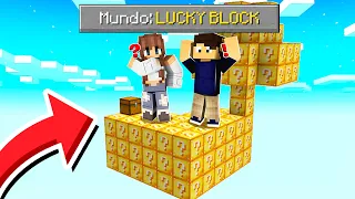 MINECRAFT, mas o mundo é APENAS UMA ILHA DE LUCKY BLOCK!