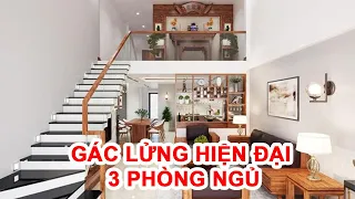 Nhà gác lửng hiện đại sang trọng 5Mx13M thiết kế 3 phòng ngủ