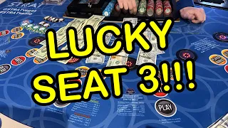 3 CARD POKER in LAS VEGAS! LUCKY SEAT 3!!