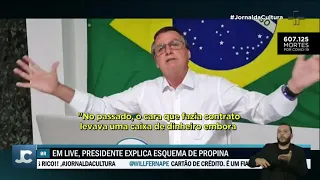 Em live, Bolsonaro explica esquema de propina em caixas de sapato