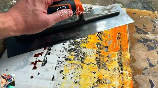 Scraping Technique: ART Tutorial for Abstract and Minimalist Acrylic Painting on Canvas