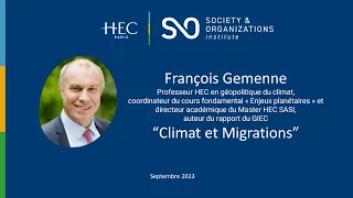 Climat et migration avec François Gemenne - Conférence de rentrée 2023