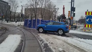 Helsingin raitiolinja 4 Katajanokka-Munkkiniemi-Katajanokka. Helsinki tramline 4. @hslhrt