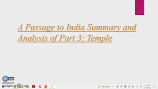 A Passage to India by E.M Forster Part 3, Summary and Analysis