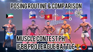 Muscle contest philippines IFBB PRO League Posing routine and comparison  (Full video)