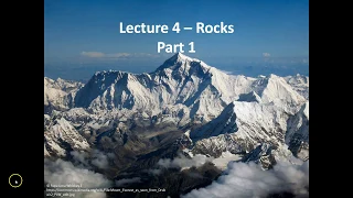 Lecture 4 - Rocks Part 1
