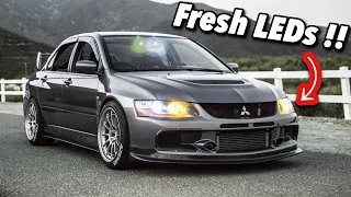 HOW TO: Mitsubishi Evo Headlight LED Install! (SO BRIGHT)