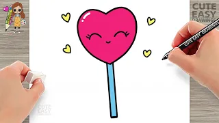 How to Draw a Cute Easy Lollipop for Kids Step by Step