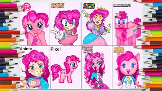 Drawing Pinkie Pie in 8 Different Styles! My Little Pony Art Tutorial