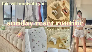 SUNDAY RESET ROUTINE 🎧 THIS WILL MOTIVATE YOU! clean with me, bullet journal aesthetic vlog