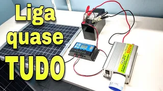 Mini sistema de ENERGIA SOLAR que liga quase TUDO