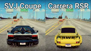 NFS Heat: Lamborghini Aventador SVJ Coupe vs Porsche Carrera RSR - Drag Race