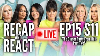 "The Dinner Party From Hell: Part Two" | Recap & React | RHOBH S11 E15