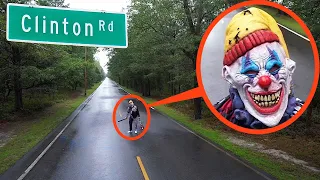if your drone see's this on Haunted Clinton Road.. DO NOT try to pass him! Drive away FAST!!