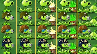 All Color Level 1 Peashooter Vs Team Zombies - Who Will Win? PvZ 2 Challenge