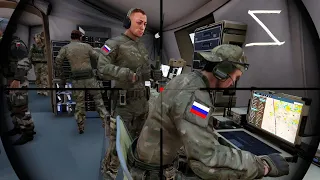 1 HOUR AGO! Ukrainian snipers discover the secret base and kill the Russian officers - Arma 3