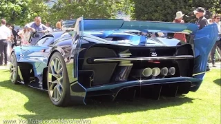 Bugatti Vision GT LOUD Exhaust Sound! - Start Ups & Driving