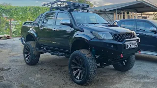 4x4 Toyota Hilux Monster Mods Build | 5 Inch Suspension Lift // 37s // Custom Bumpers & More