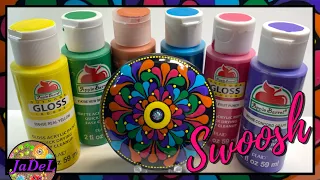 Relaxing Color Swoosh | Mandala dot art tutorial for rock painting | Beginners +