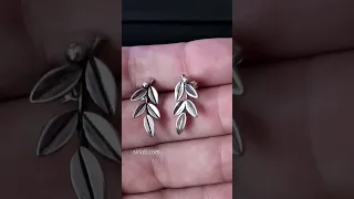 Greek Leaf Silver Earrings #greek #silver #earrings