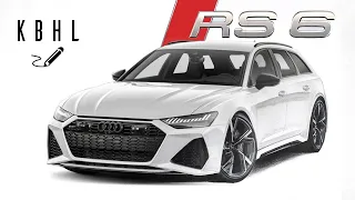 2021 Audi RS6 - Realistic Pencil Sketch