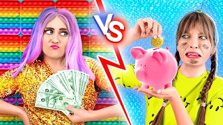 GAROTA RICA VS SEM GRANA *Como Fazer Fidget Toys De Graça*