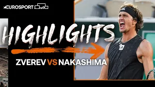 Zverev is through after a topsy-turvy win over Nakashima | 2022 Roland Garros | Eurosport Tennis