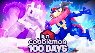 I Spent 100 Days In MINECRAFT COBBLEMON! (The Movie)