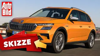 Skoda Kamiq Facelift (2022) | Skoda frischt das Kompakt-SUV Kamiq auf | Skizze