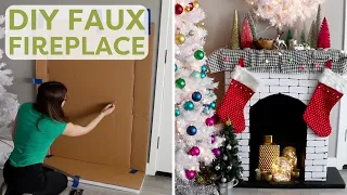 Make This DIY Faux Fireplace...From CARDBOARD! | HGTV Handmade