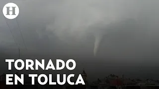 Tornado sorprende en Toluca; dejó dos personas sin vida, caída de árboles y colapso de bardas