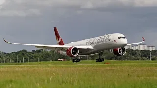 Virgin Airbus A350-1000 G-VLUX training at Glasgow Airport