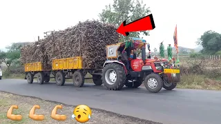 Arjun 605 di tractor transporting sugar cane trolley | Tractor | Sugar cane load