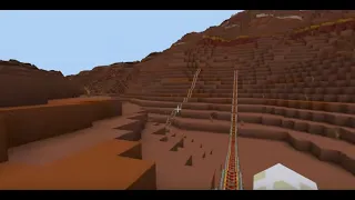 Minecraft Badlands Cart Ride Adventure with Underwater Rails, Caves and Tunnels