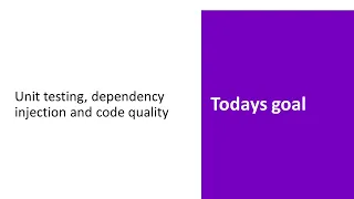 Unit testing, Dependency injection & Code quality Let's build 2021