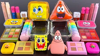 SpongeBob SquarePants & Patrick Star’s Slime | Mixing Makeup,Eyeshadow,Glitter,Clay Into Slime