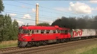 Дымящий тепловоз ТЭП60 / Extreme smoke diesel locomotive TEP60