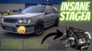 INSANE Nissan Stagea has Mercedes TD OM605 SWAP WITH 610 NM of Torque 🤪 #nissanstagea