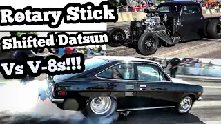 Rotary Stick Shifted Datsun Dominating at Street Races!!