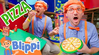 Indoor Playground Pizza Day with Blippi! | Learning Fun Healthy Food | Educational Videos For Kids