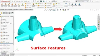 Solidworks Surface Exercise 154 Extruded Surface, Boundary Surface, Trim Surface and Loft surface