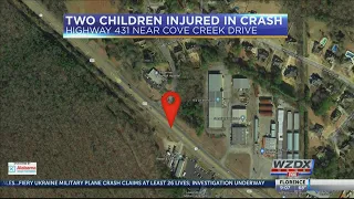 2 children seriously injured in wreck, HEMSI says