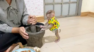 Tiny Chef DAM Mixing Ingredient With Mom For Cooking Soup